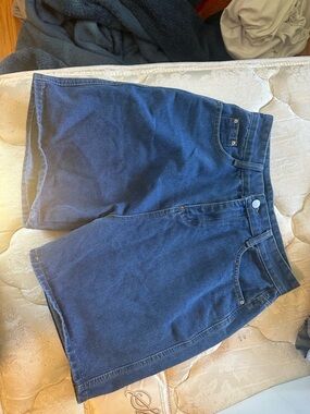 Amazon Women's Blue High-Rise Denim Jean Shorts